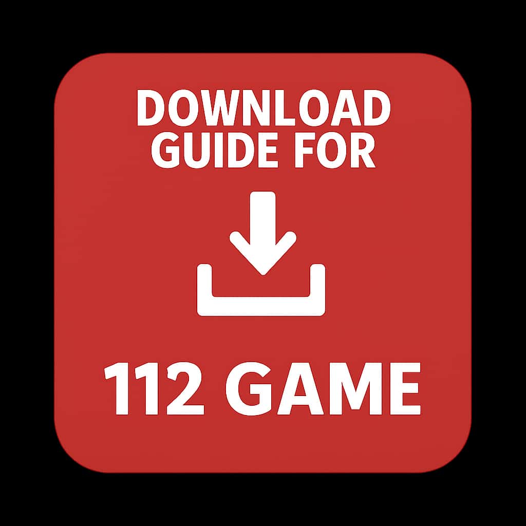 Minimalist badge design for Download Guide for 112 Game.