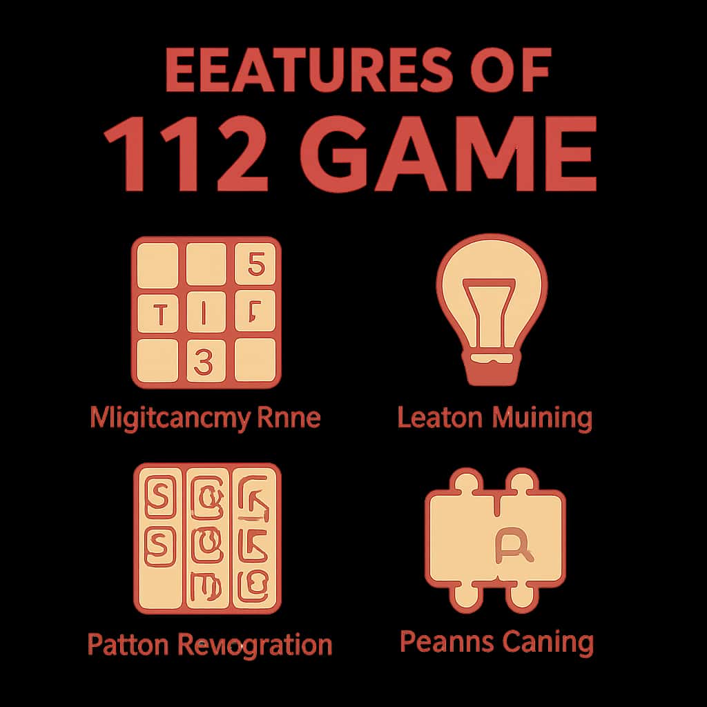Illustration outlining the features of 112 Game.