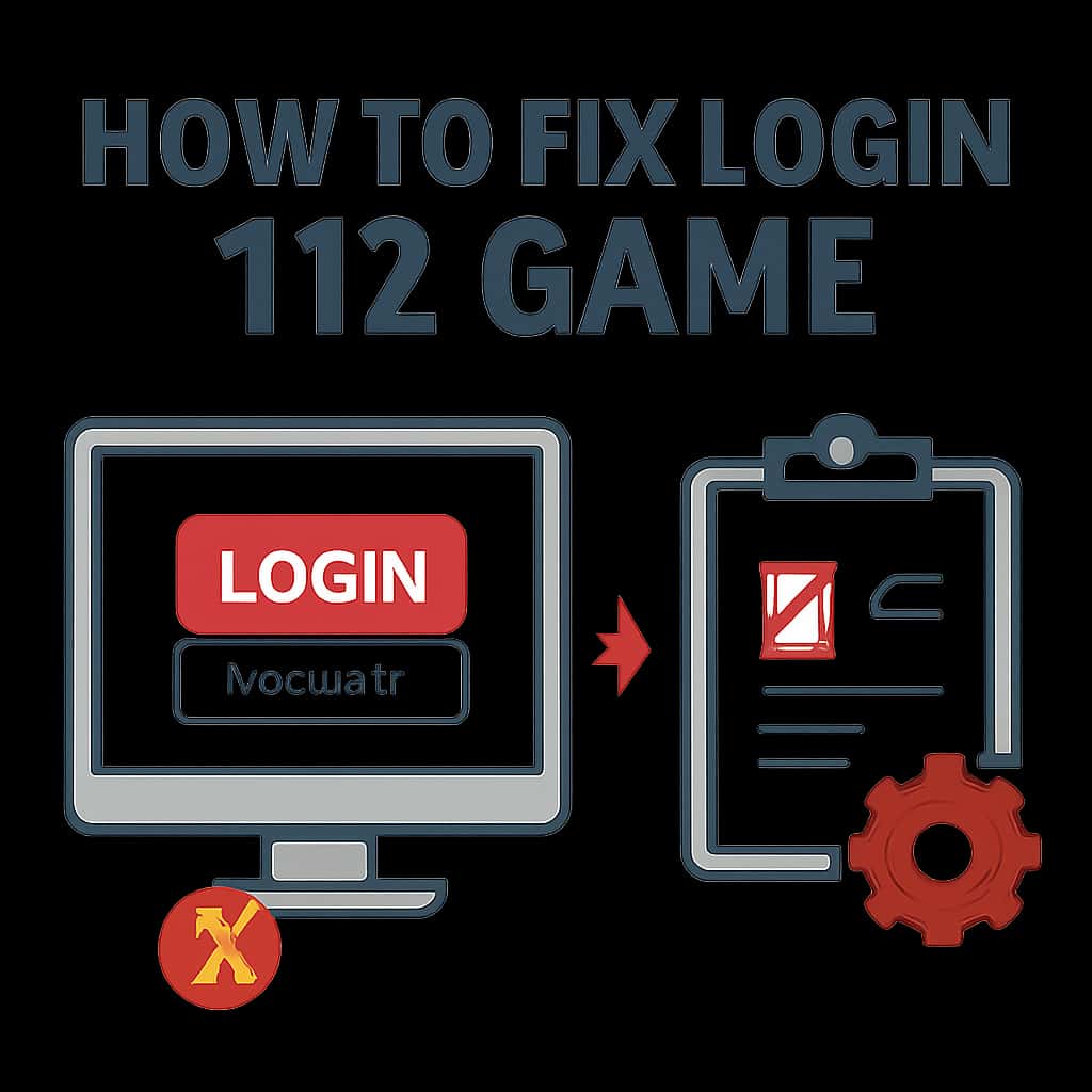 Diagram showing steps to fix login issues in 112 Game.