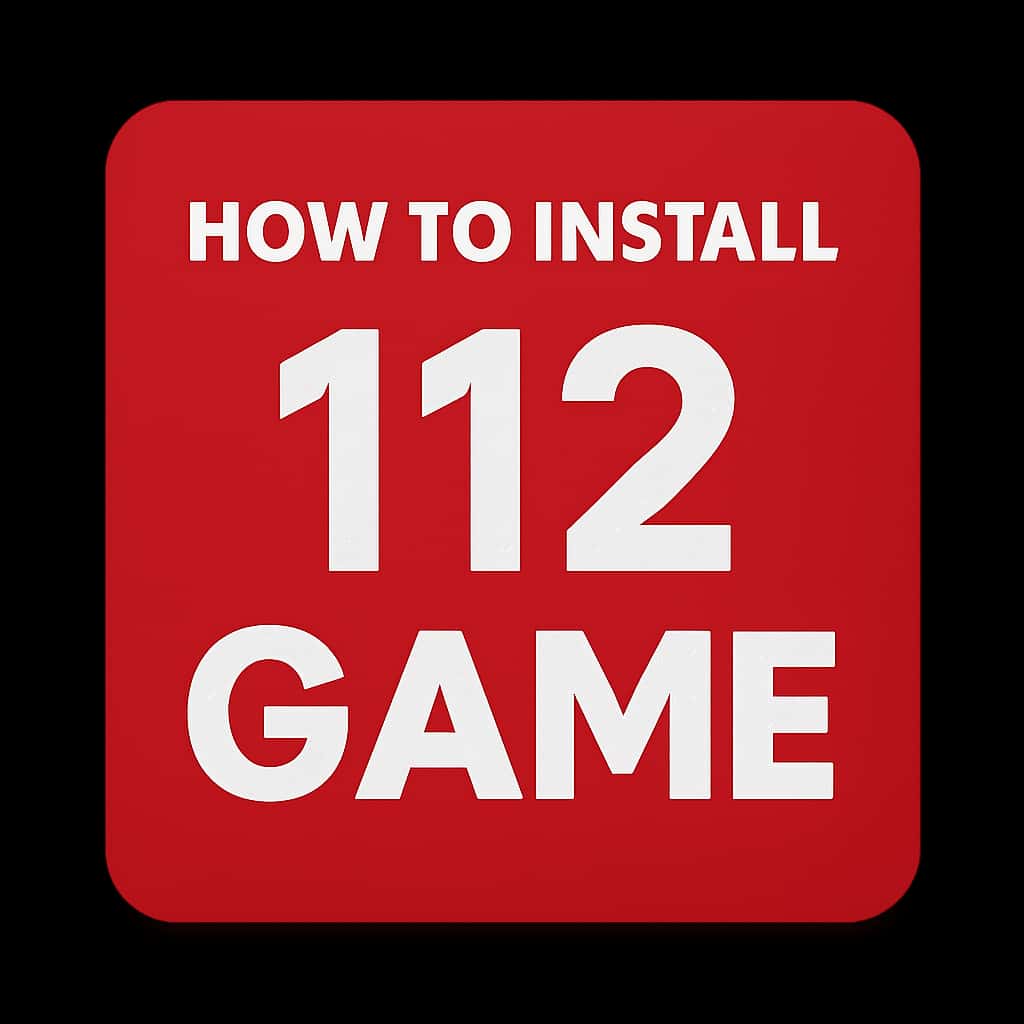 A simple badge representing the installation guide for 112 Game.