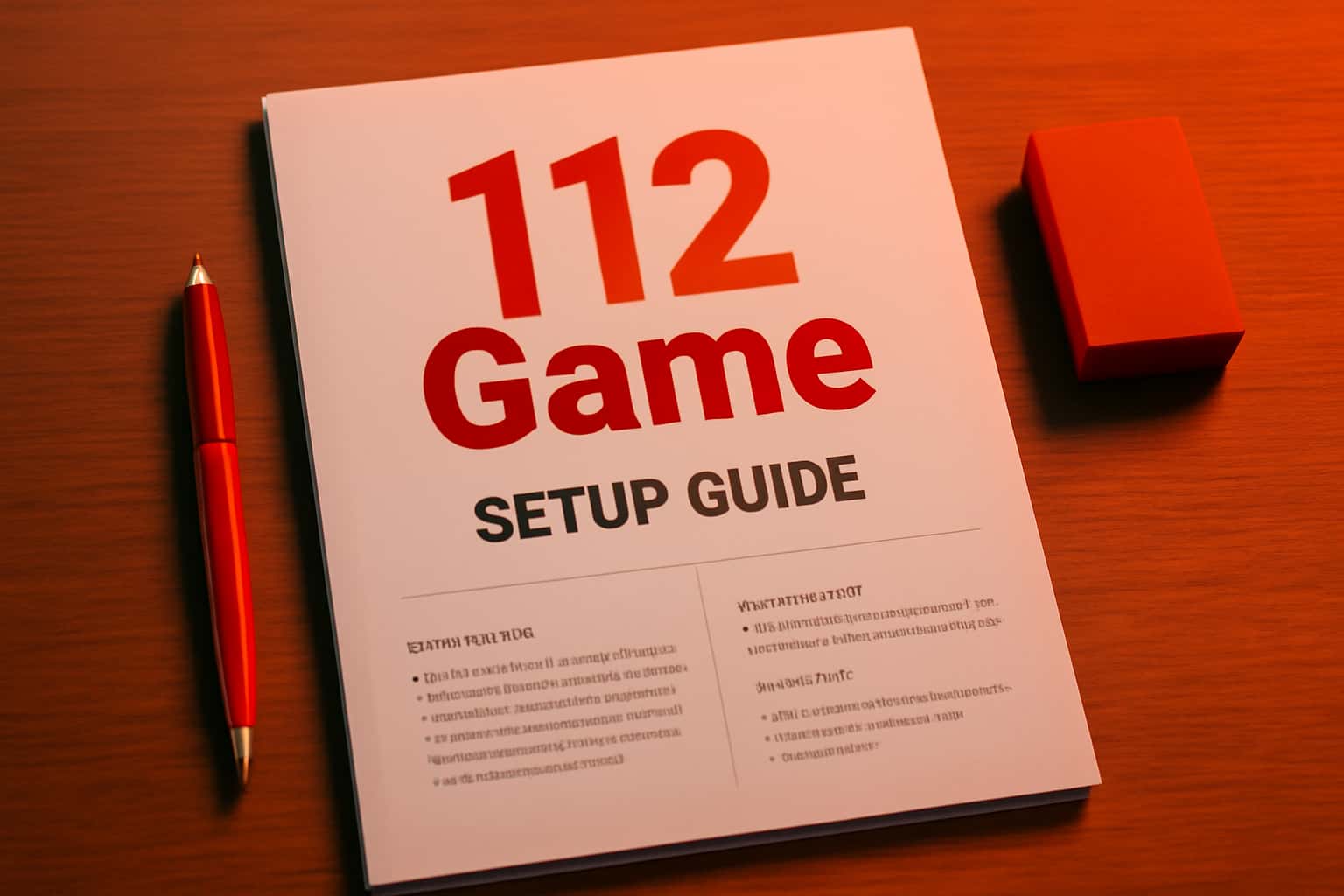 A neutral setup guide for 112 Game featuring the title prominently.