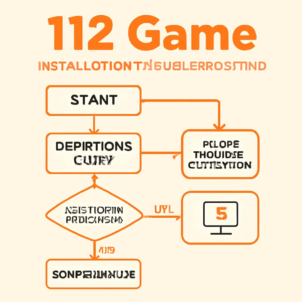 Diagram illustrating the steps for troubleshooting the installation of 112 Game.