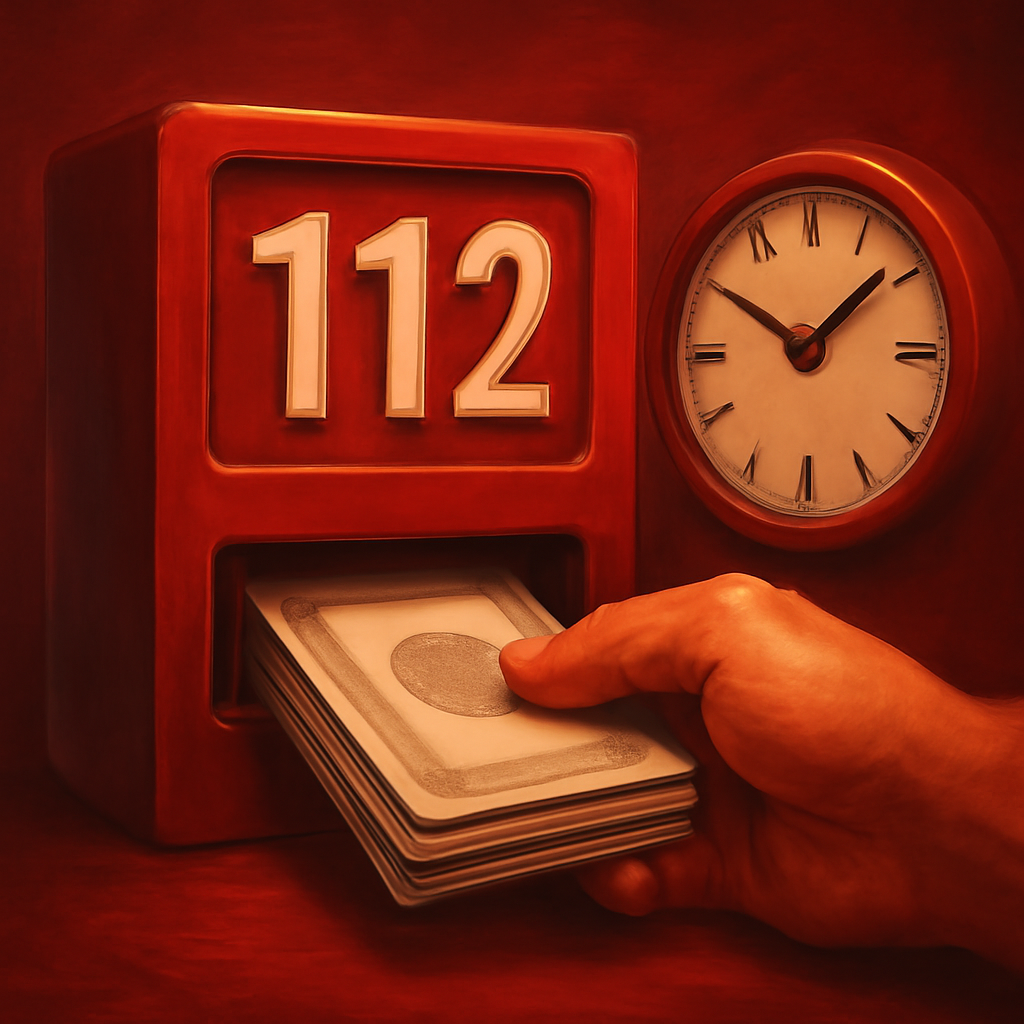 A badge illustrating the update process for 112 Game.