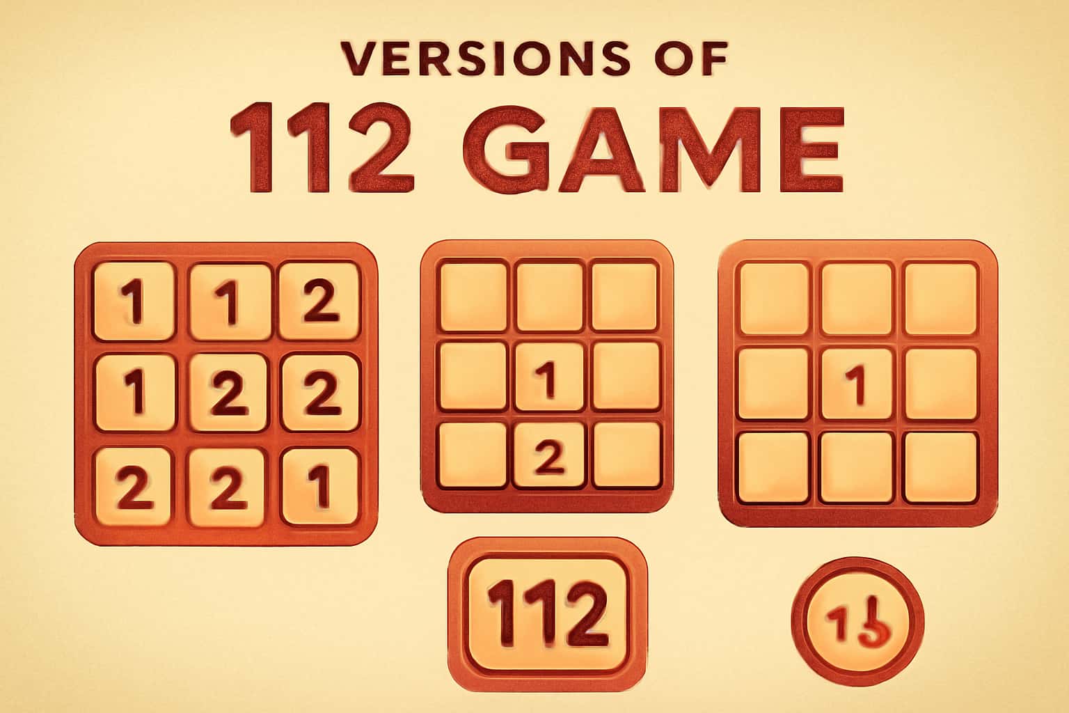 Informational scene about Versions of 112 Game featuring the title text.